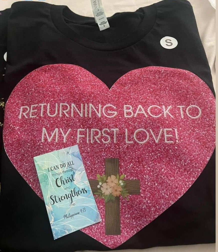 Returning Back To My First Love, Beige T-Shirt.